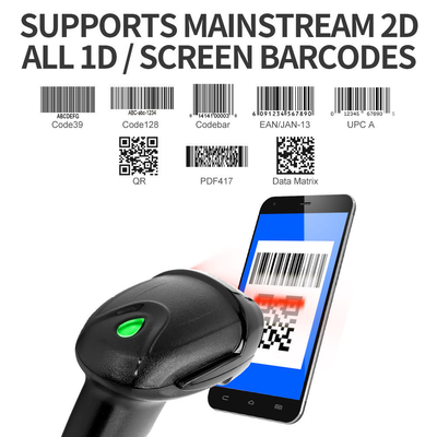 Lecteur de codes à barres 1D 2D portable câblé pour supermarché